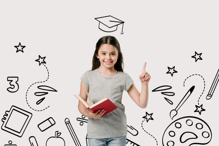 Uniwersytet Dziecięcy - dziewczynka z książką w ręku